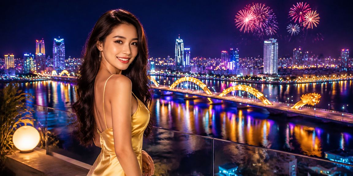 Giao diện ứng dụng casino neon Đà Nẵng về đêm trên điện thoại